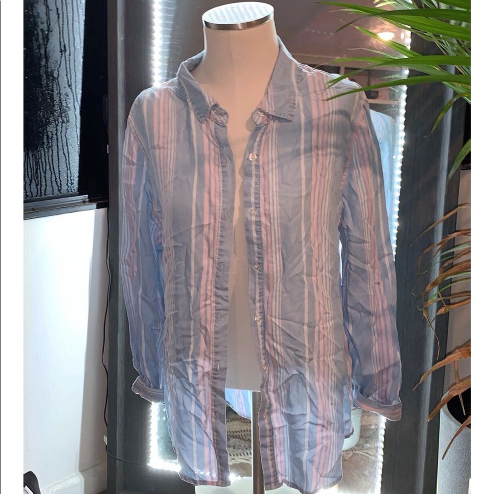 Allison Andrews Striped Button Up